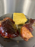 Individual Microwave BBQ Chicken with Corn Bread