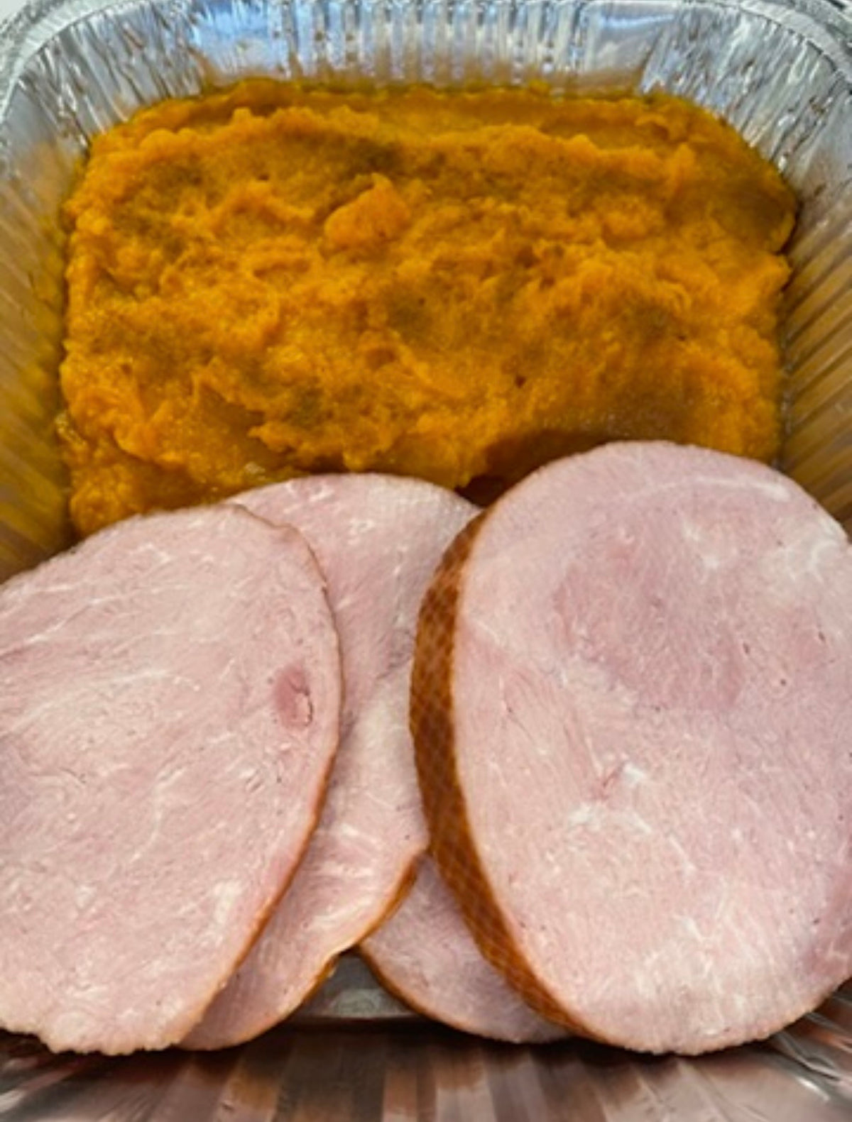 Individual Microwave Jones Farms Ham with Cinnamon Squash