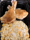 Individual Microwave Roasted Chicken with Cheesy Potatoes