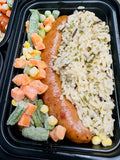 Individual Microwave Kielbasa with Wild Rice and Mixed Veggies
