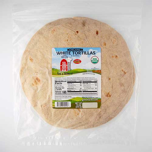 Gitto Farm n Kitchen 8inch White Flour Tortillas (6 per pack)